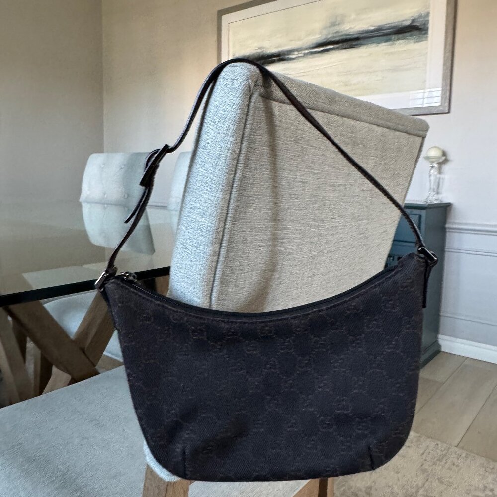 Gucci GG CANVAS Vintage Slim Pochette Dark Brown